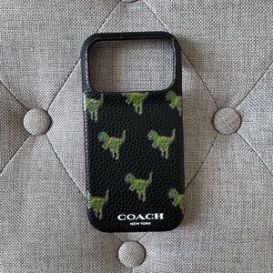 Black Case with Green dinosaur  Pattern